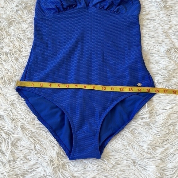 New J By Jasper Conran Plunge Neck back tie Swimsuit in cobalt blue size 14 - Picture 5 of 12